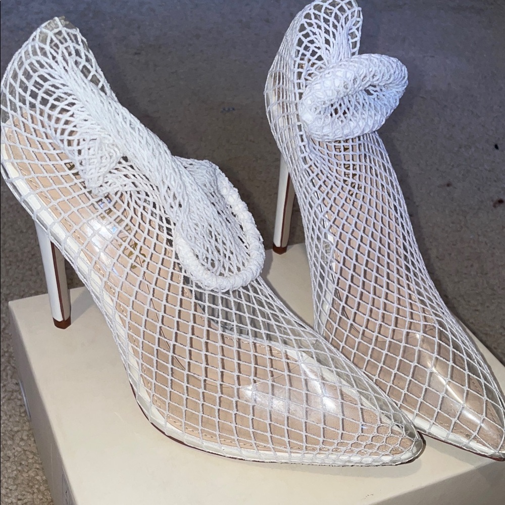SOLD! Elegant White Mesh Women's Heels